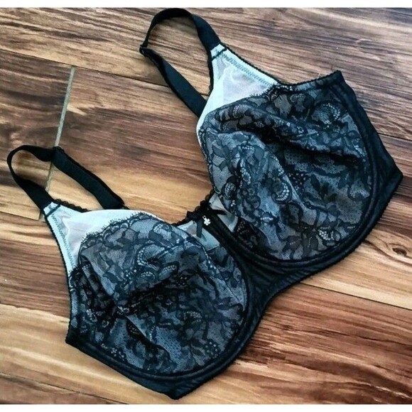 Wacoal Unlined Bra Size 36DDD  Retro Chic Balconett Lace Sheer Underwire  855186 - Picture 1 of 7